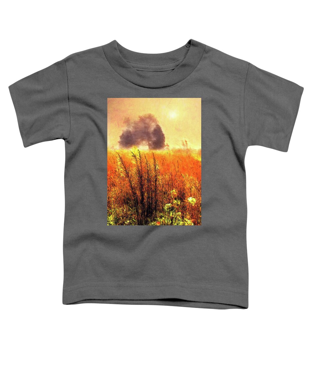 North Carolina Toddler T-Shirt featuring the painting Golden Grasses ap by Dan Carmichael