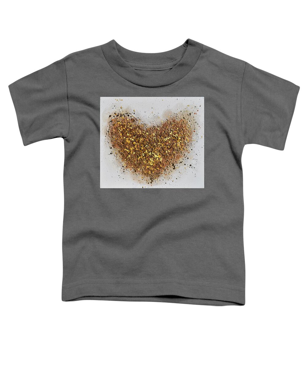 Heart Toddler T-Shirt featuring the painting Golden Heart by Amanda Dagg