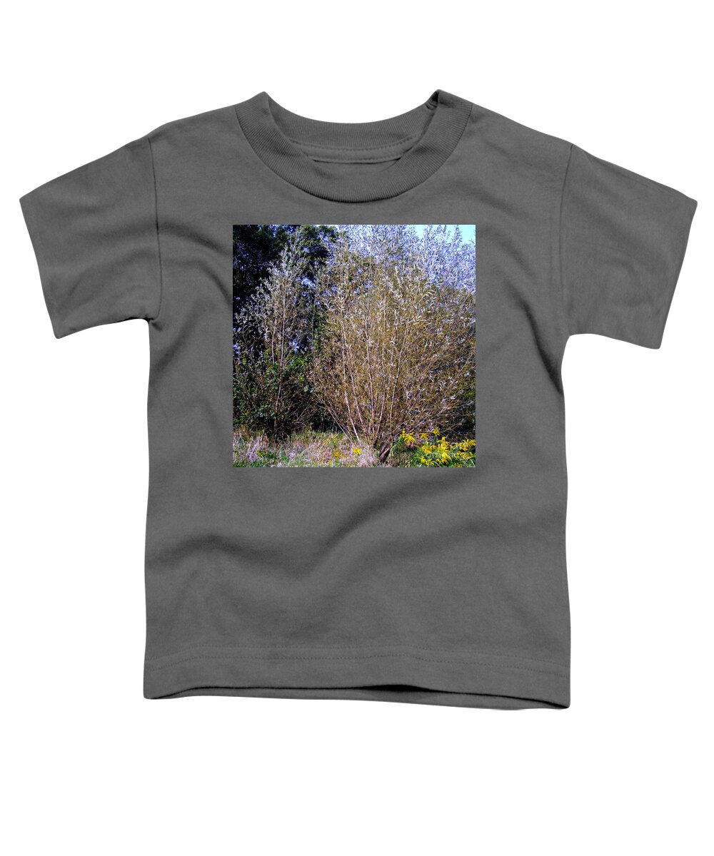 Sunset Toddler T-Shirt featuring the photograph Golden Hour Sunset Trees and Flowers - Square by Frank J Casella