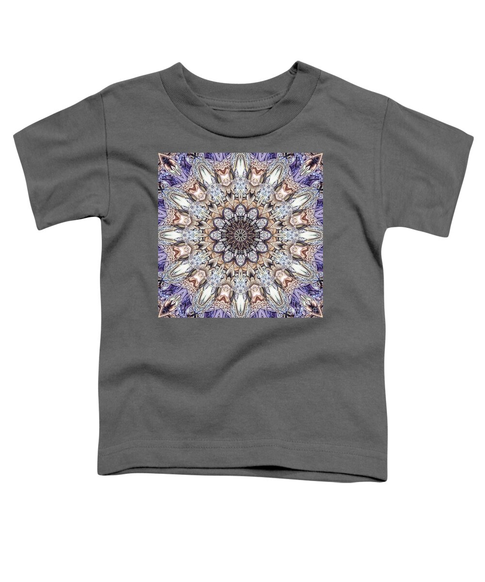 Mandala Toddler T-Shirt featuring the digital art Golden Layers Abstract by Phil Perkins