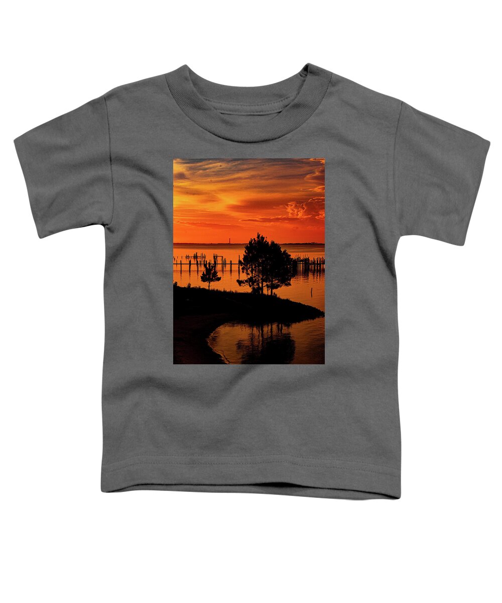 Love Toddler T-Shirt featuring the digital art Goodnight Beach Evening by Linda Ritlinger