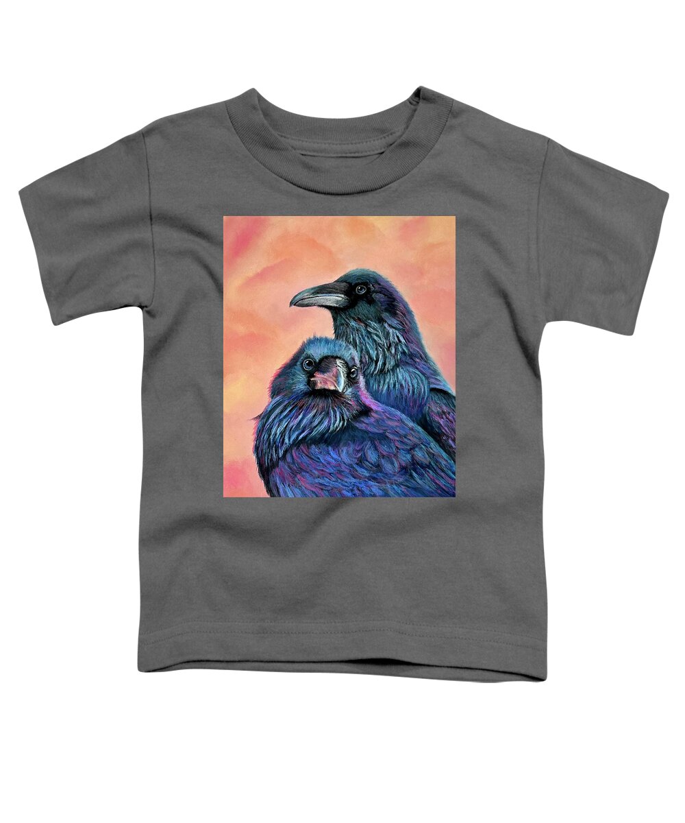 Ravens Toddler T-Shirt featuring the pastel Got your back by Lyn DeLano