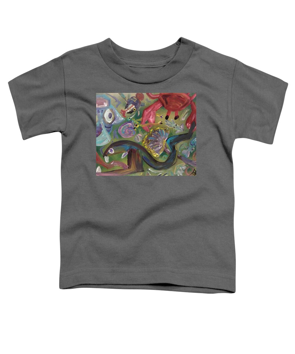 Abstract Toddler T-Shirt featuring the painting Gran Cubismo Dos by Andrew Blitman