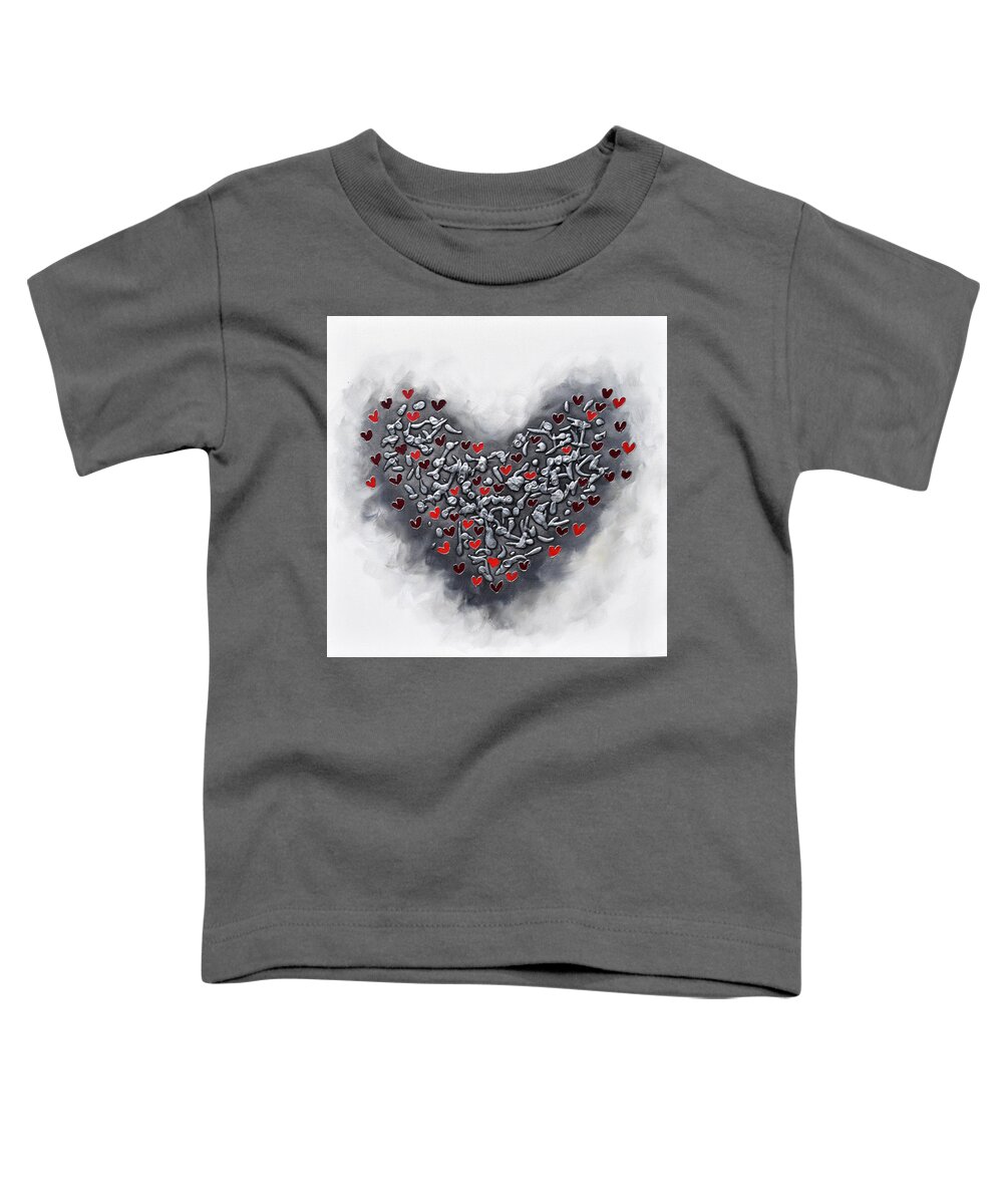 Heart Toddler T-Shirt featuring the painting Grateful by Amanda Dagg