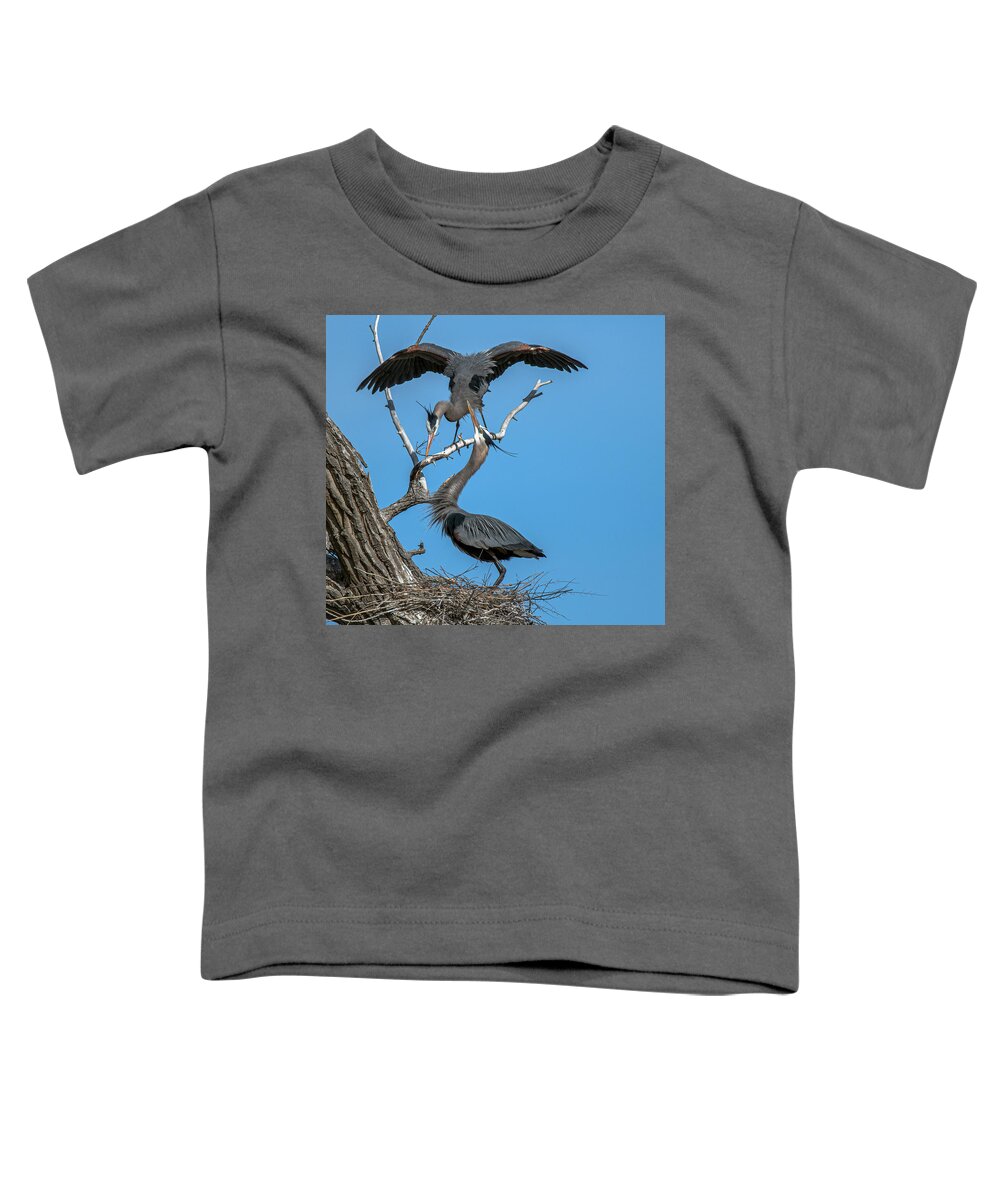 Stillwater Wildlife Refuge Toddler T-Shirt featuring the photograph Great Blue Heron 19 by Rick Mosher