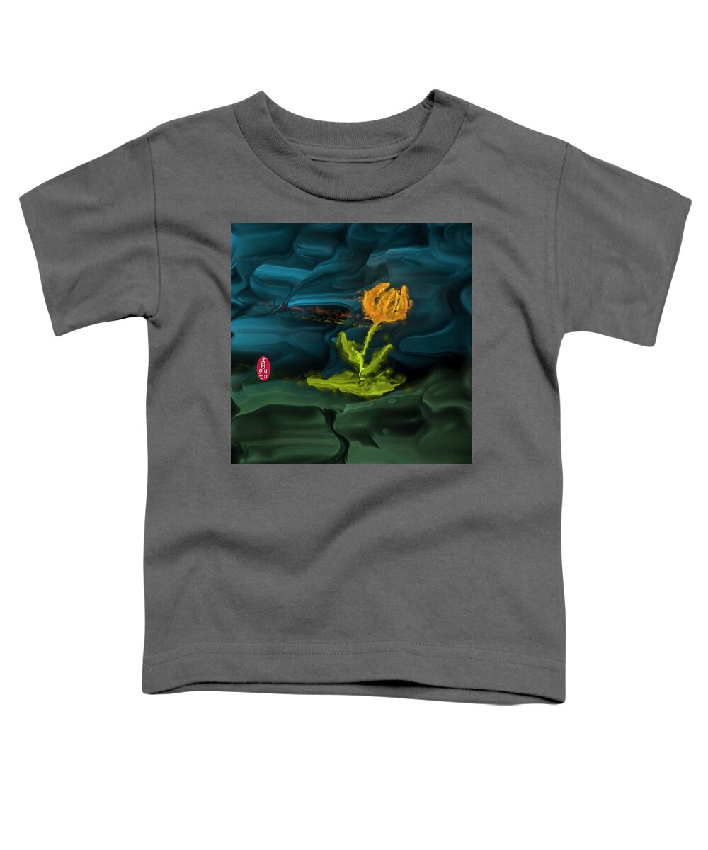 Green And Uellow Toddler T-Shirt featuring the digital art Green and yellow #j6 by Leif Sohlman