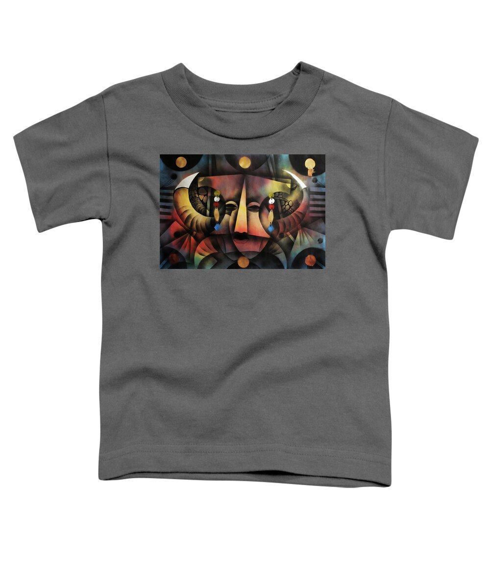 Moa Toddler T-Shirt featuring the painting Guardian Angel Above by Solomon Sekhaelelo