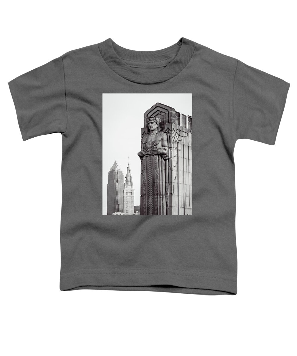 Guardians Of Traffic In Cleveland Toddler T-Shirt featuring the photograph Guardians Of Traffic In Cleveland by Dale Kincaid