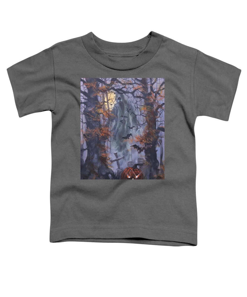 Halloween Specter Toddler T-Shirt featuring the painting Halloween Specter by Tom Shropshire