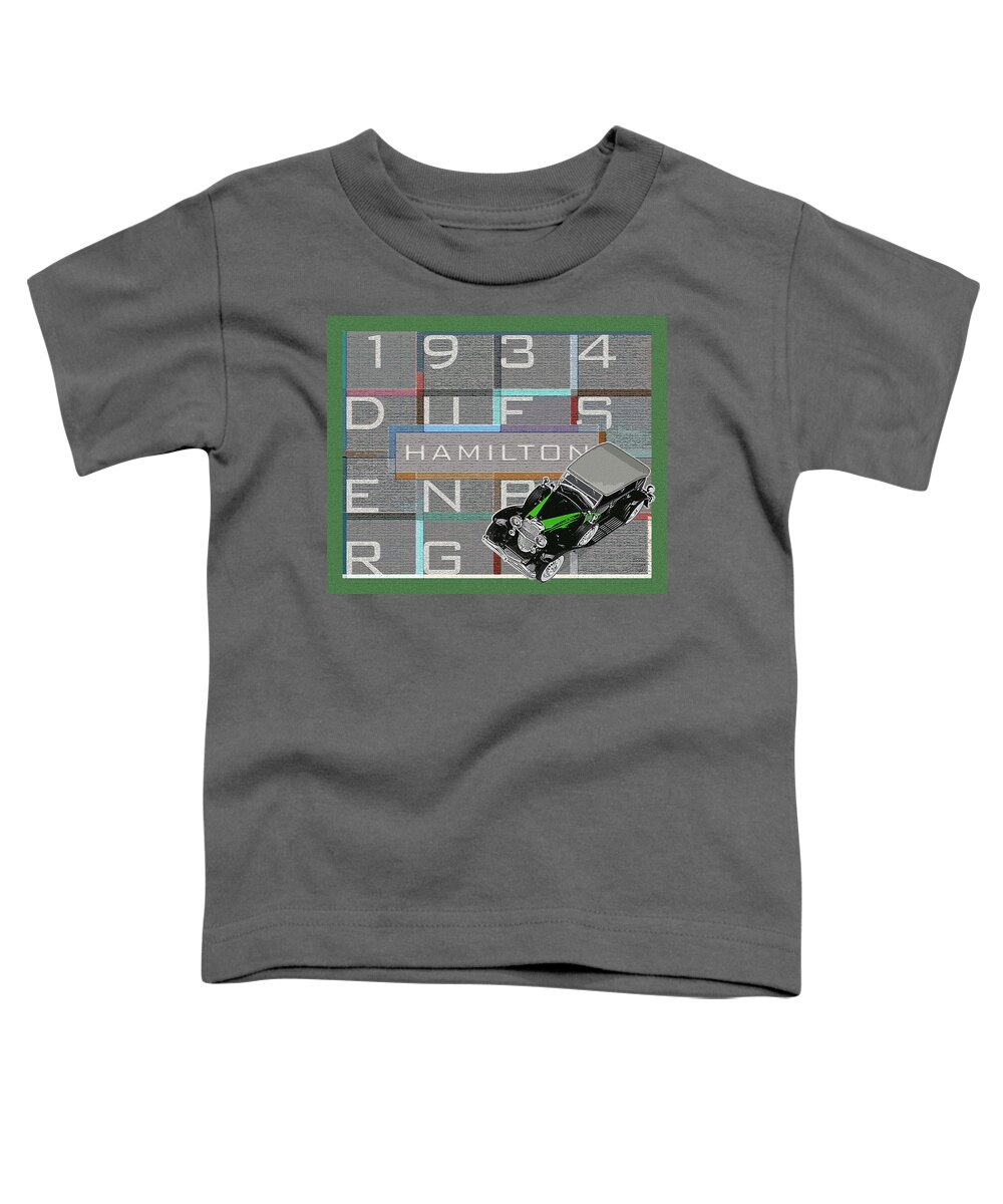 Hamilton Collection Toddler T-Shirt featuring the digital art Hamilton Collection / 1934 Duesenberg by David Squibb