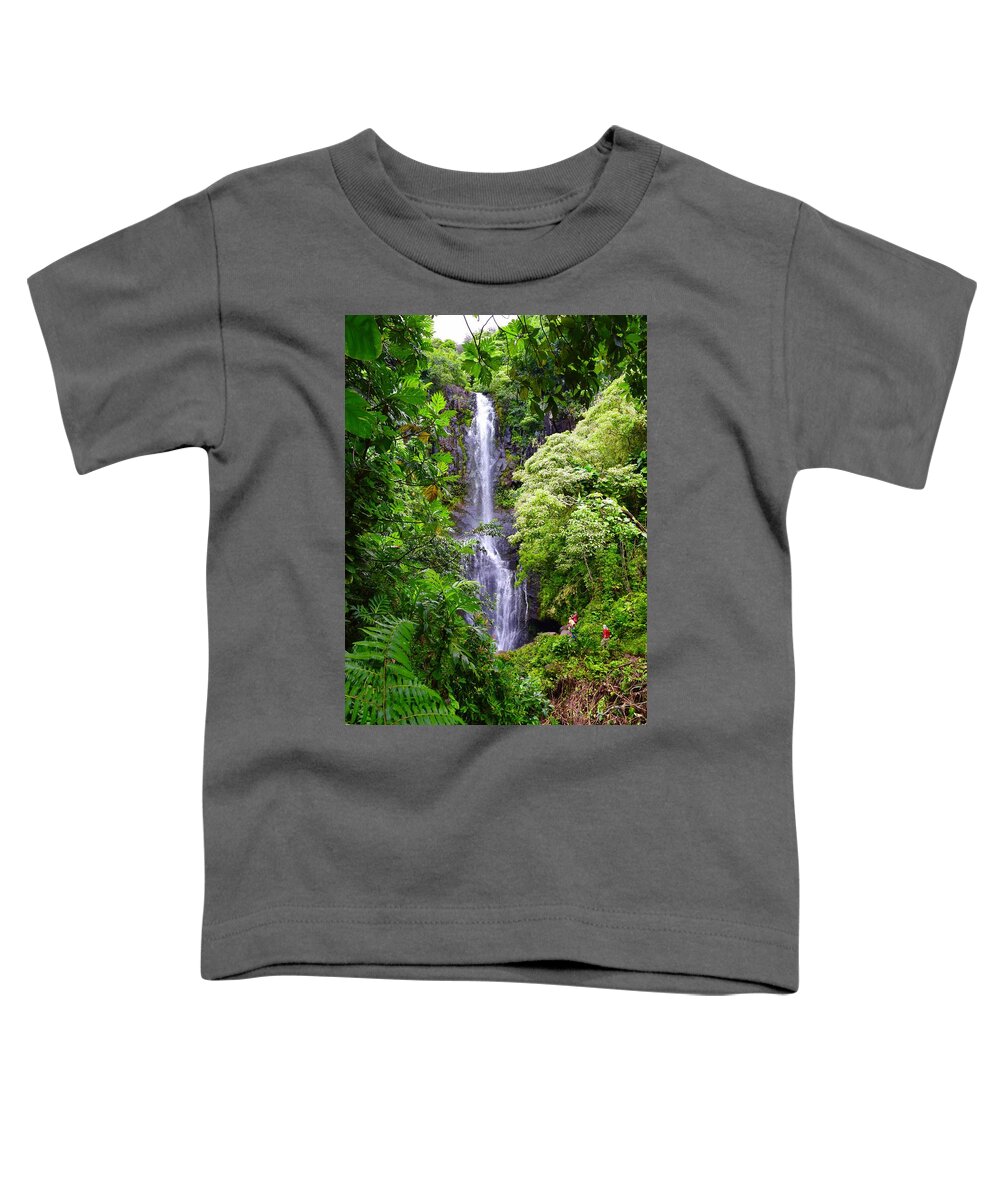 Aloha Toddler T-Shirt featuring the photograph Paihi Falls,Hana,Maui by Bnte Creations