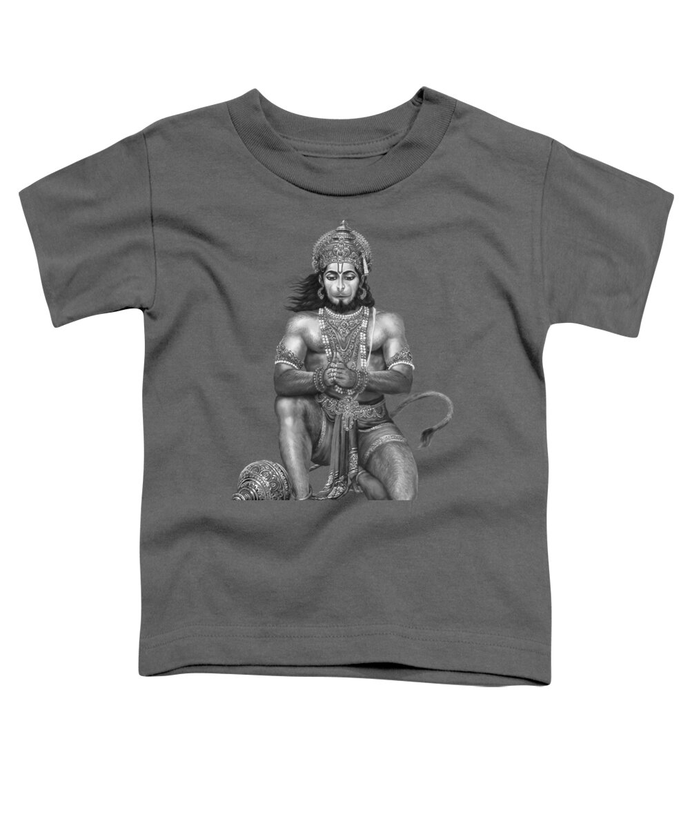 Hanuman Painting Toddler T-Shirt featuring the painting Hanuman by Vishnudas Art
