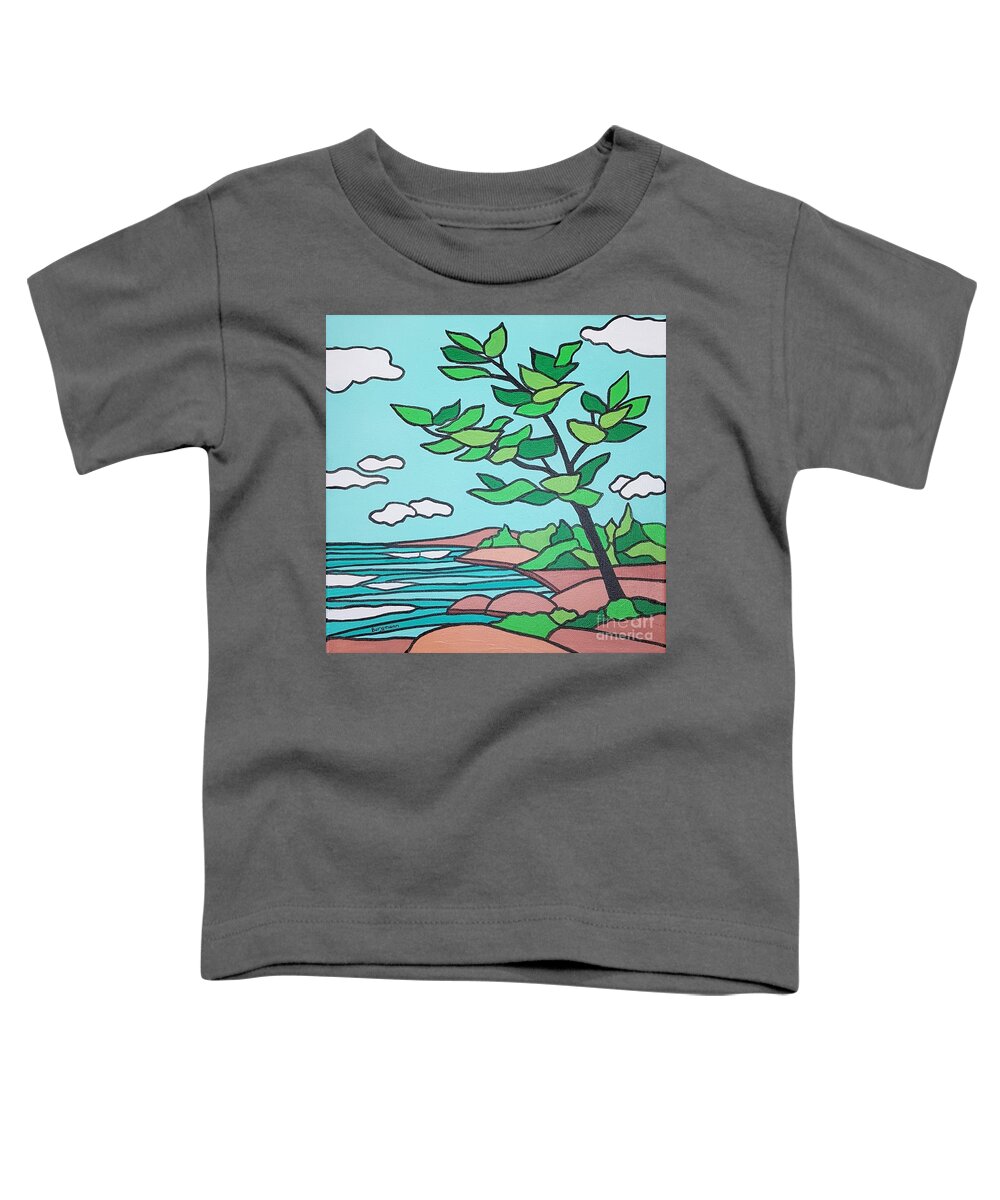 Landscape Toddler T-Shirt featuring the painting Happy Days by Petra Burgmann
