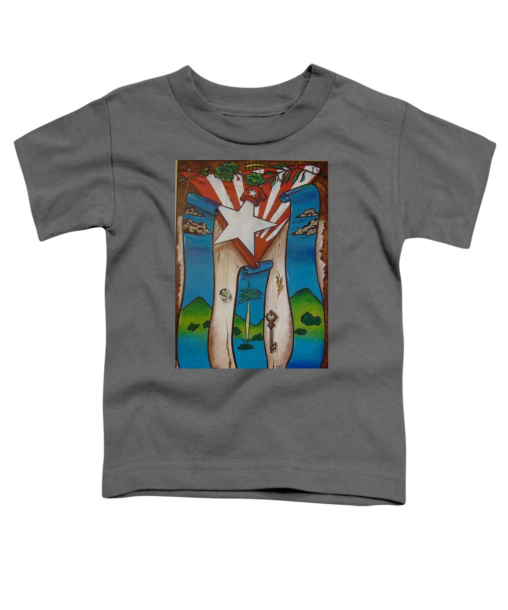 Cuba Toddler T-Shirt featuring the painting Hasta Cuando? by Roger Calle