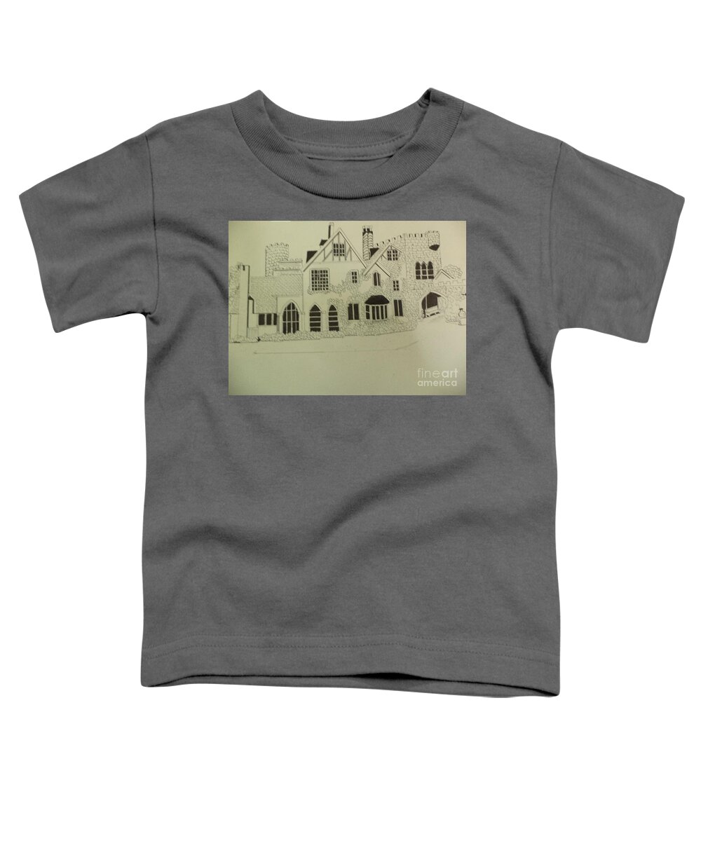  Toddler T-Shirt featuring the drawing Haunting Of Hill House Ink Drawing by Donald Northup