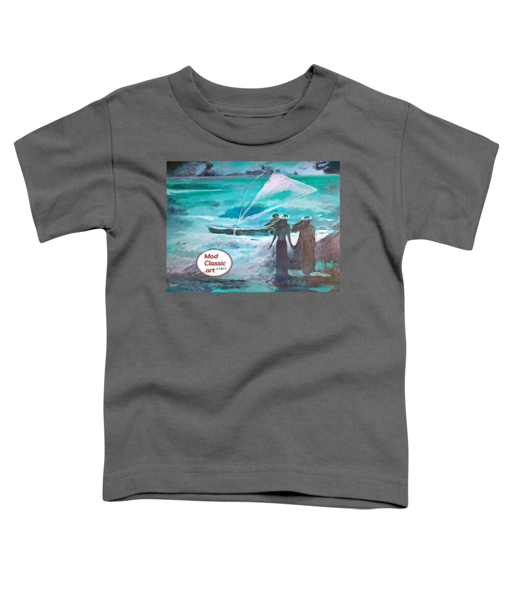 Hawaii Toddler T-Shirt featuring the painting Hawaiian Wind ModClassic Art by Enrico Garff