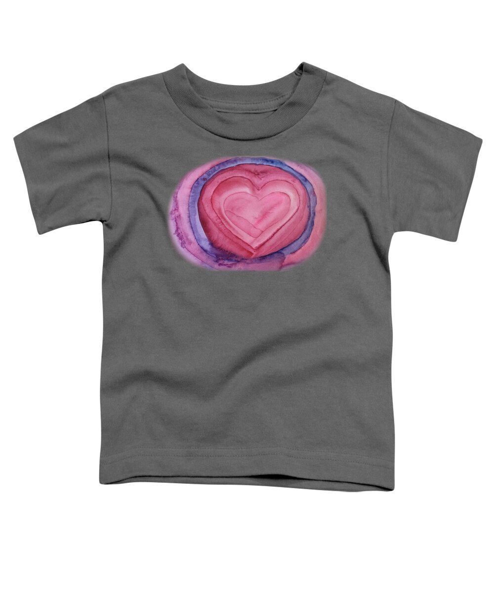 Vibrant Toddler T-Shirt featuring the painting Hearts within Hearts by Sandy Rakowitz
