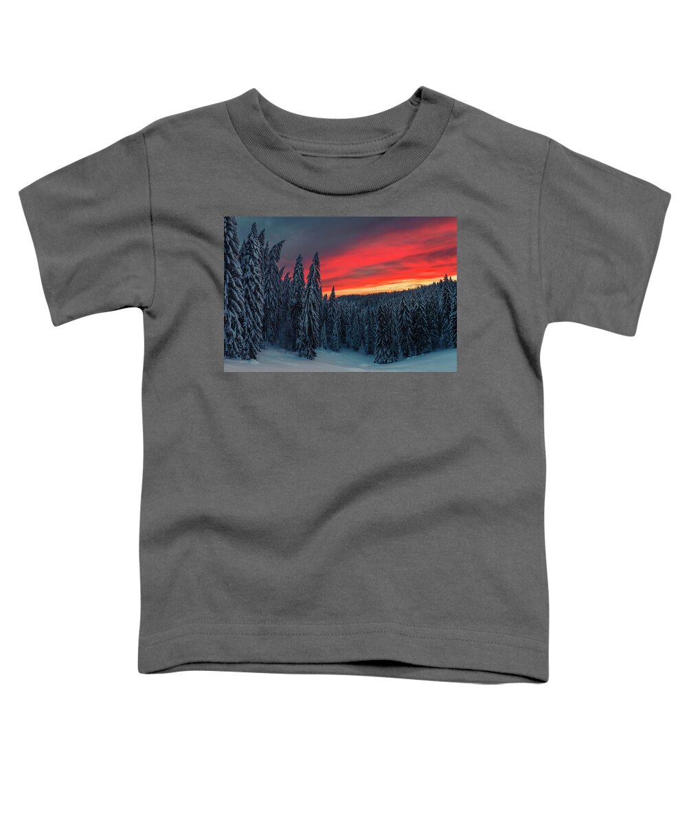 Bulgaria Toddler T-Shirt featuring the photograph Heavens In Flames by Evgeni Dinev