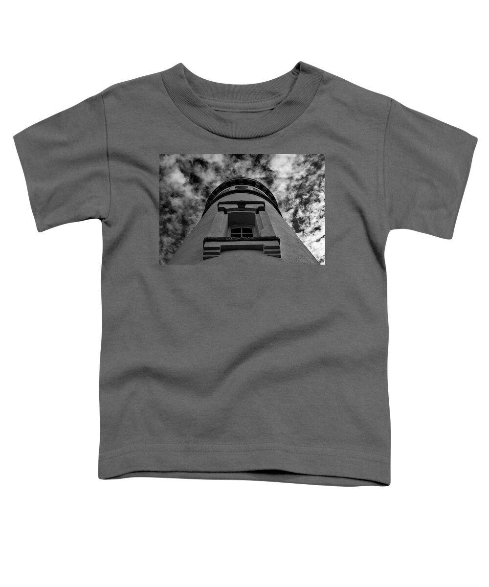 Pacific Northwest Toddler T-Shirt featuring the photograph Heceta Head Lighthouse Black and White by Pelo Blanco Photo