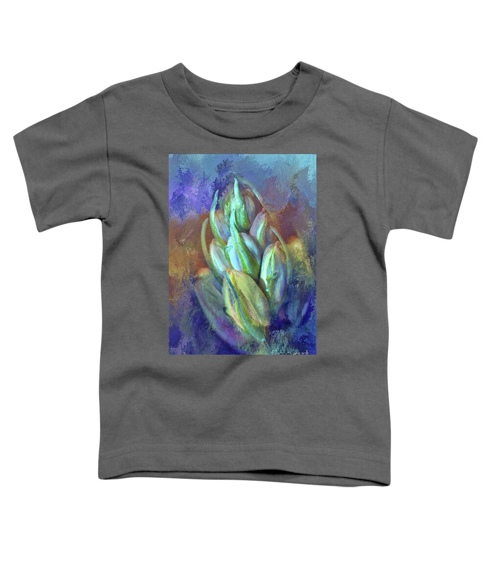 Flower Toddler T-Shirt featuring the digital art Hey Buddy by Lois Bryan