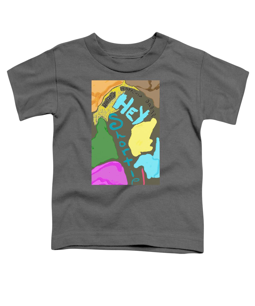  Toddler T-Shirt featuring the digital art Hey Shortie Color Camo by Tony Camm