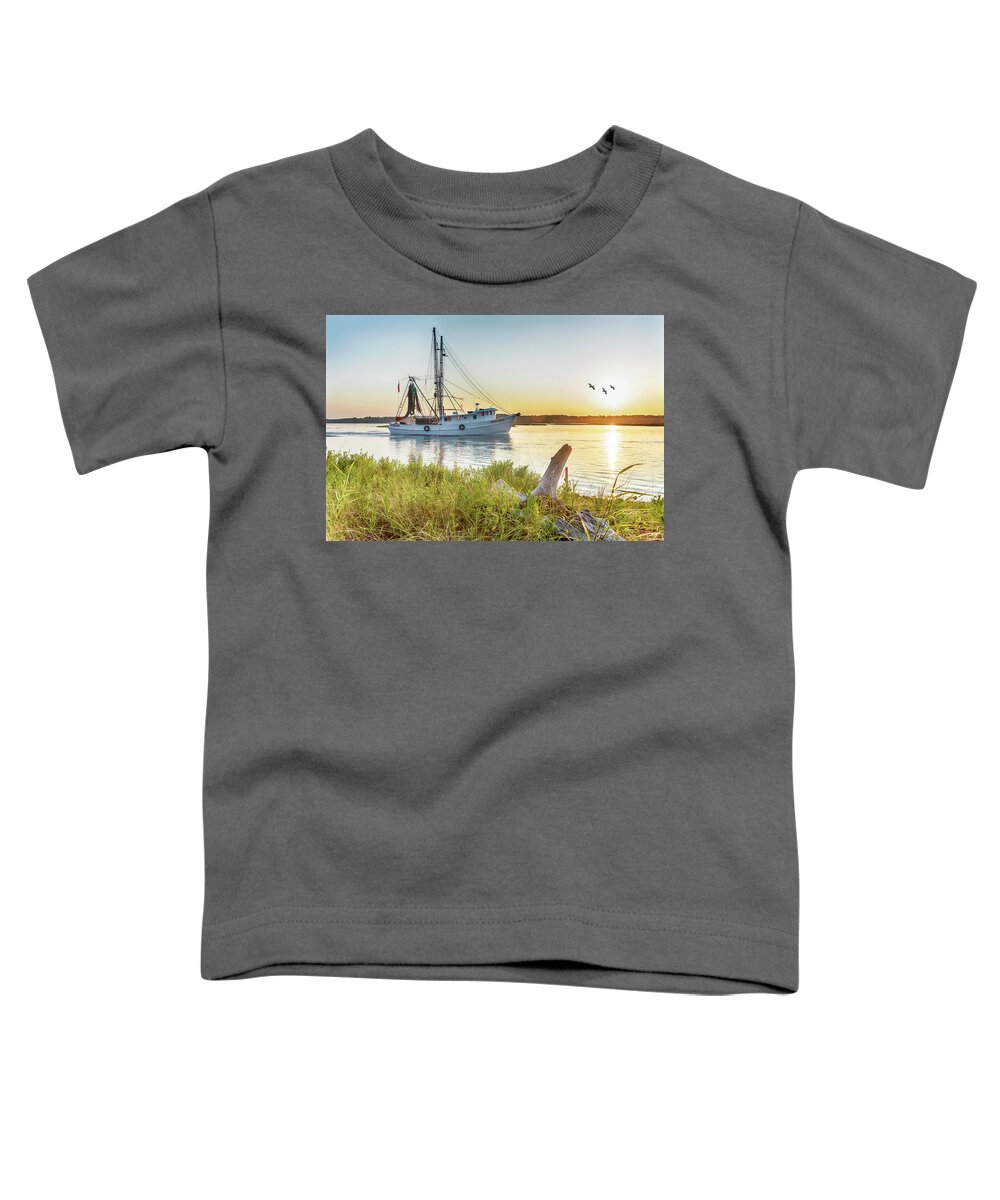 Shrimpboat Toddler T-Shirt featuring the photograph High Rider #3309 by Susan Yerry