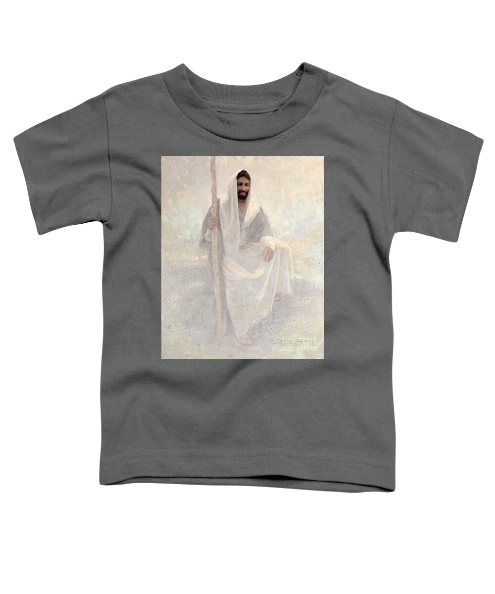 Jesus Toddler T-Shirt featuring the painting His Watchful Eye by Greg Olsen