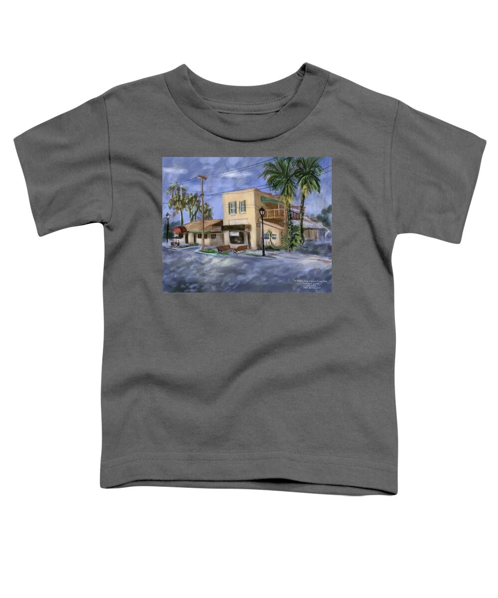 Inverness Toddler T-Shirt featuring the digital art Historic George Dickinson Grocery Store, Inverness, Florida by Larry Whitler