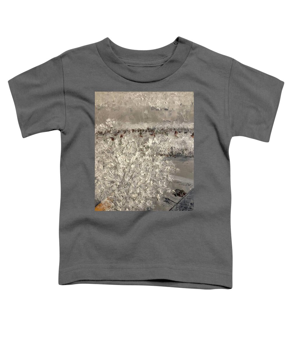 Winter Toddler T-Shirt featuring the painting Hoarfrost by Bethany Beeler
