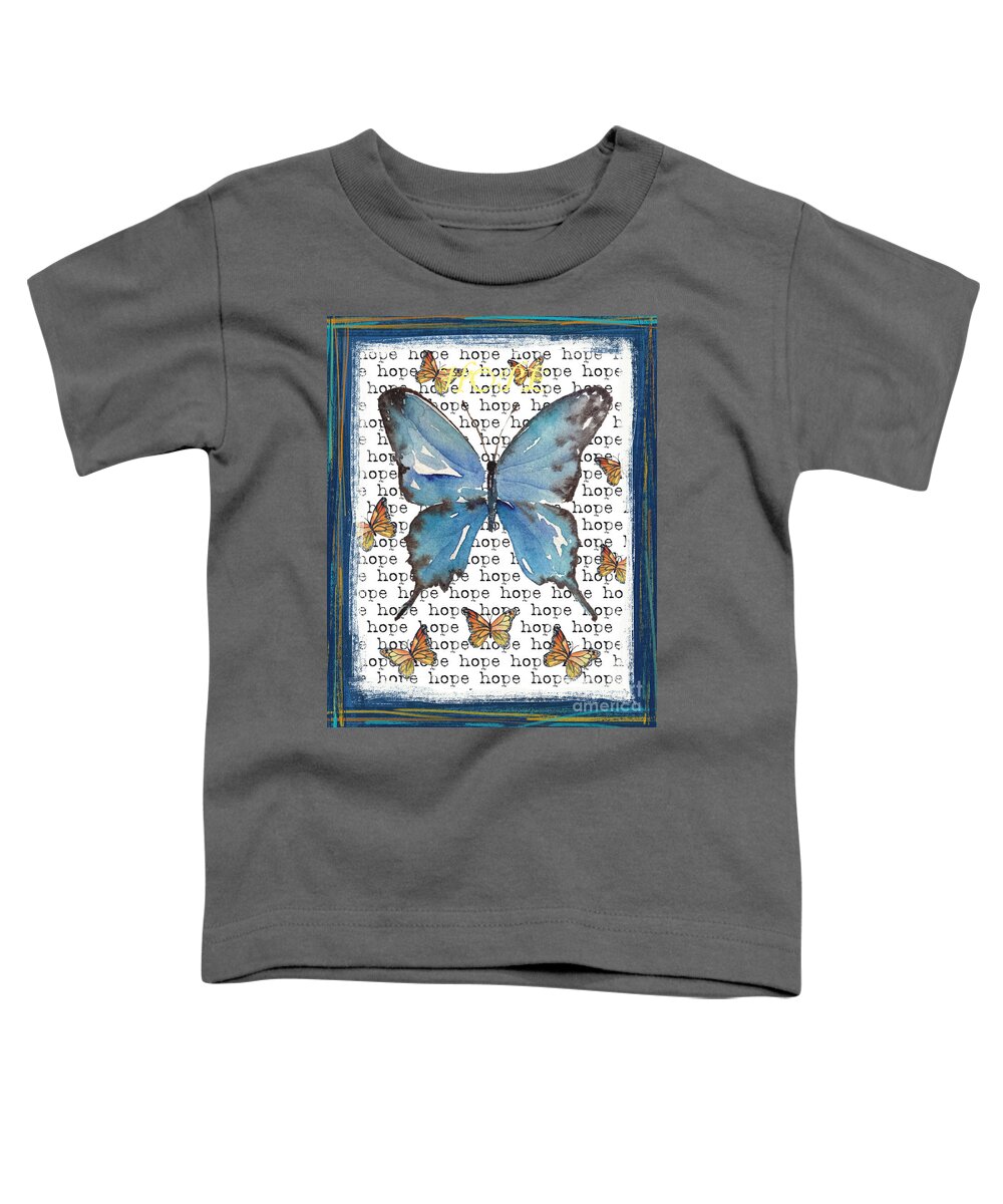 Butterfly Toddler T-Shirt featuring the painting Hope butterfly by Liana Yarckin