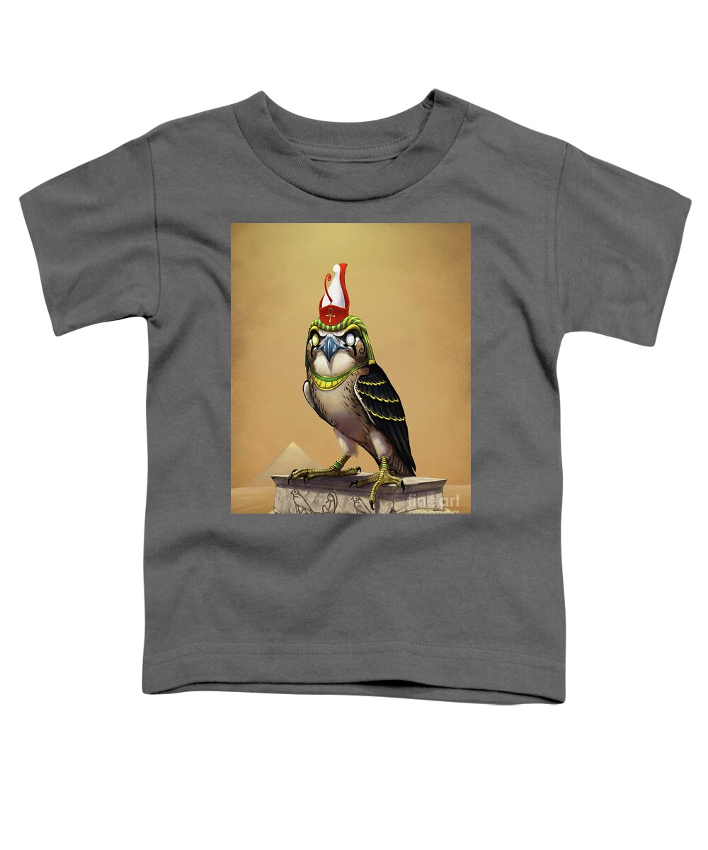 Hawk Toddler T-Shirt featuring the digital art Horus Egyptian God by Stanley Morrison