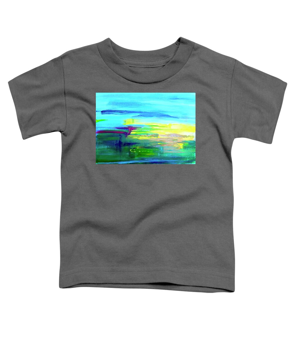 Landscape Toddler T-Shirt featuring the painting Hour Of Light by Alida M Haslett