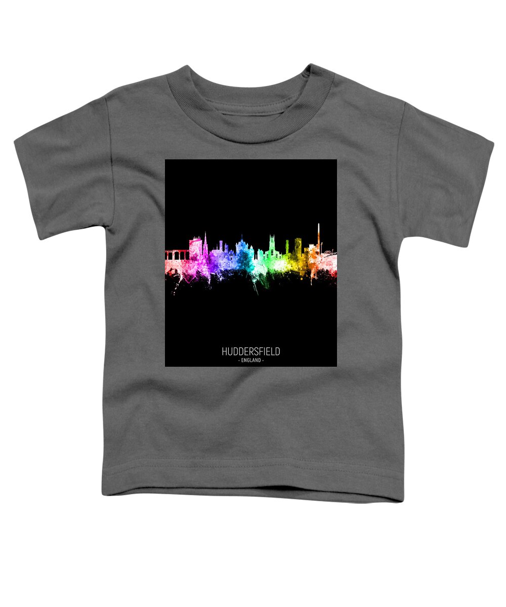 Huddersfield Toddler T-Shirt featuring the digital art Huddersfield England Skyline #79 by Michael Tompsett
