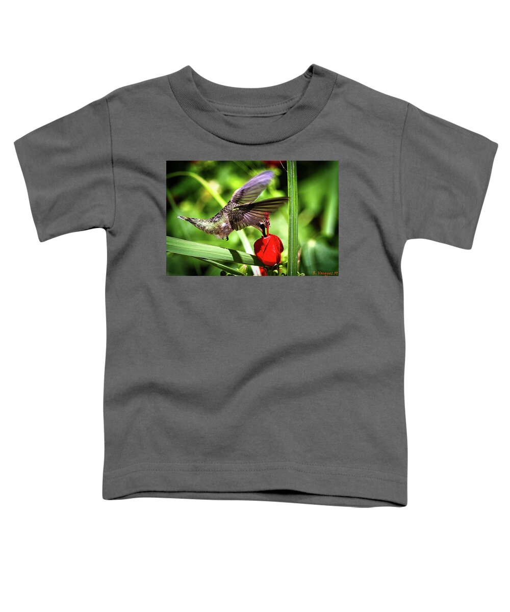 Bird Toddler T-Shirt featuring the photograph Hummingbird In Flight by Rene Vasquez