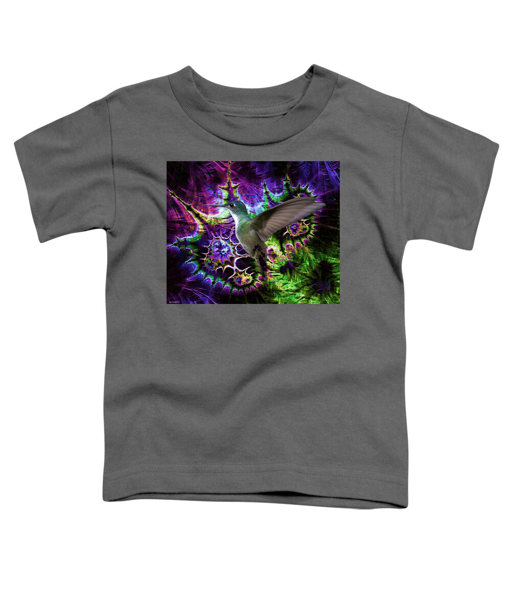 Hummingbird Toddler T-Shirt featuring the digital art Hummingbird in the Cosmos by Dan Twyman