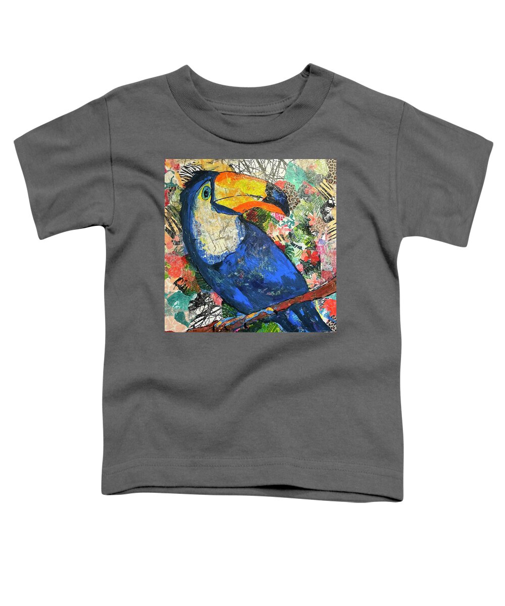Jungle Birds Toddler T-Shirt featuring the painting I can, you can, toucan by Elaine Elliott
