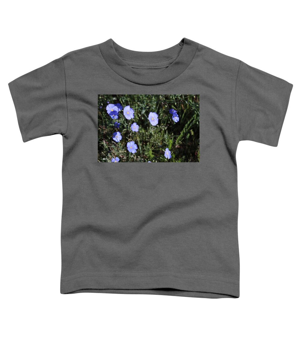 Blue Flowers Toddler T-Shirt featuring the photograph I will lift up mine eyes unto the hills, from whence cometh my help. by Yvonne M Smith