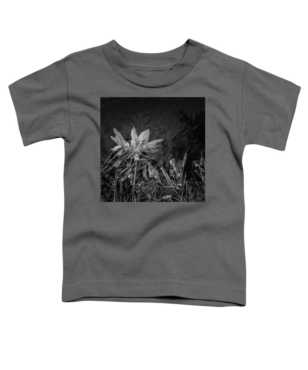 Abstract Toddler T-Shirt featuring the photograph Ice Abstraction VII BW SQ by David Gordon