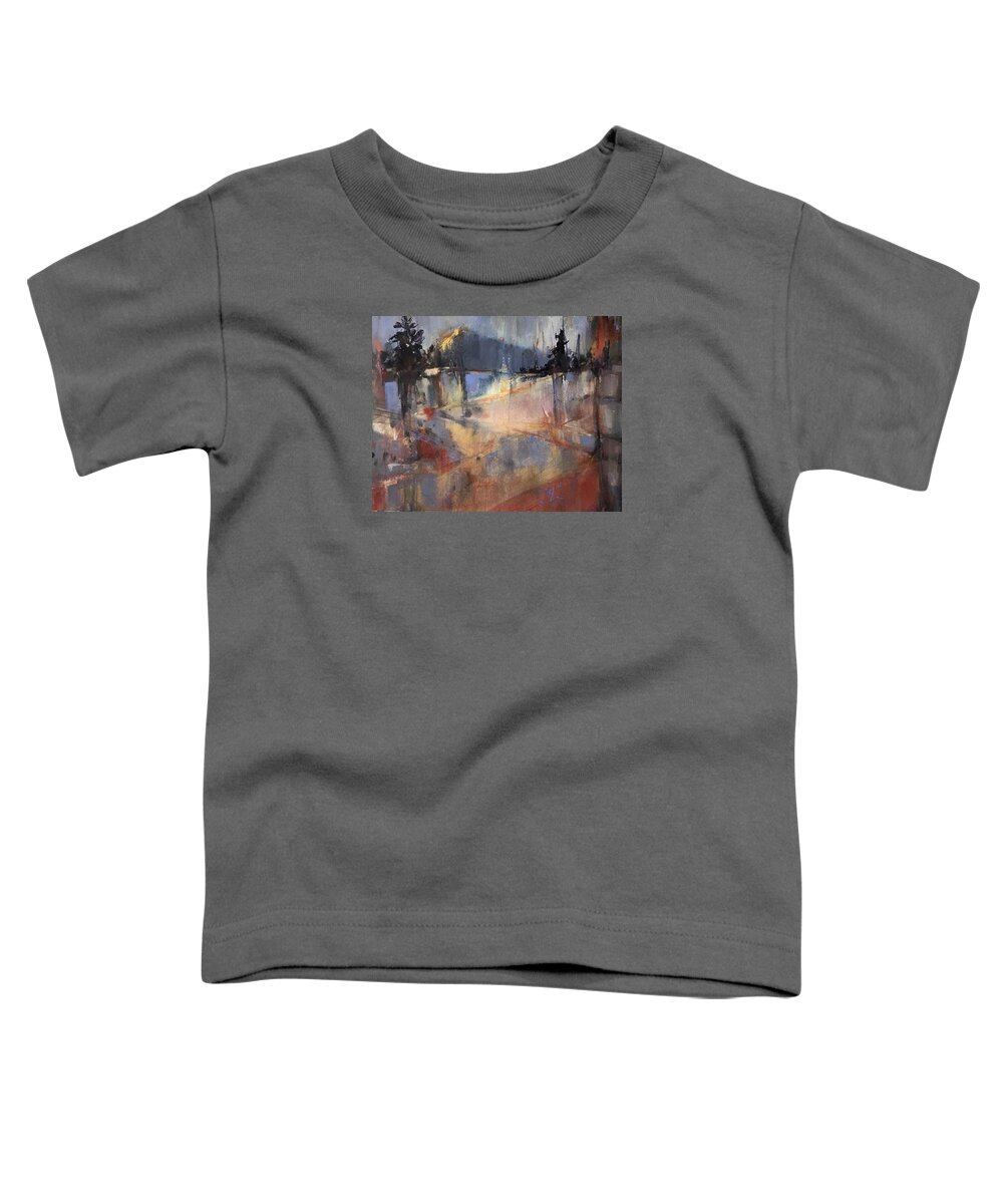 Abstract Toddler T-Shirt featuring the painting Ice Fractures by Judith Levins