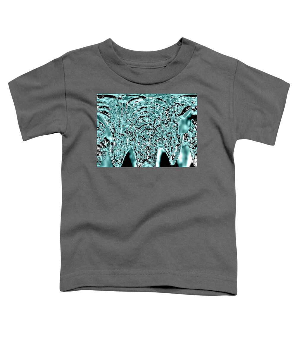 Abstract Art Toddler T-Shirt featuring the digital art Icicle Formation - Blue by Ronald Mills