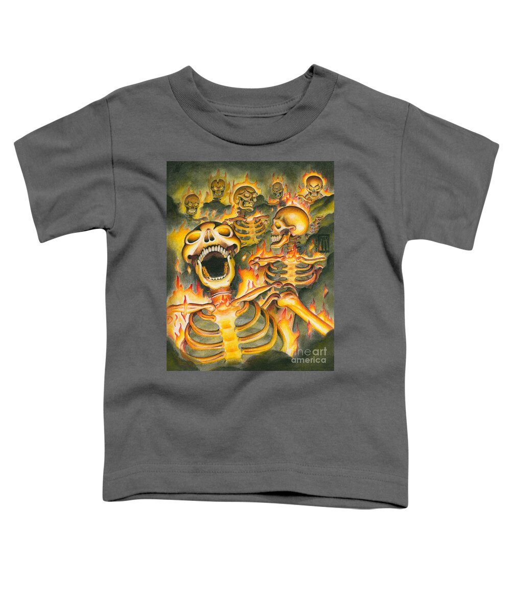 Infernal Legion Toddler T-Shirt featuring the mixed media Infernal Legions v.2 by Melissa A Benson