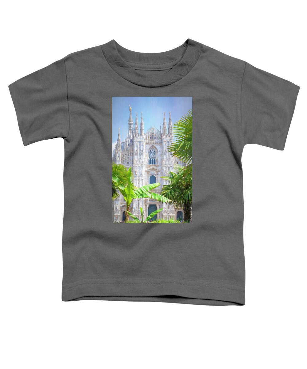 Milan Toddler T-Shirt featuring the photograph Il Duomo Milan Italy Artistic by Joan Carroll