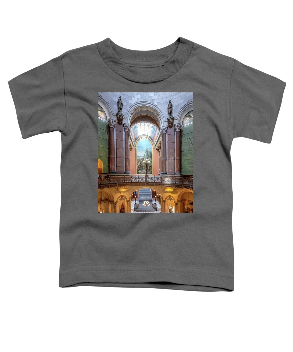 Illinois State Capitol Toddler T-Shirt featuring the photograph Illinois State Capitol - Magnificent Grand Staircase by Susan Rissi Tregoning