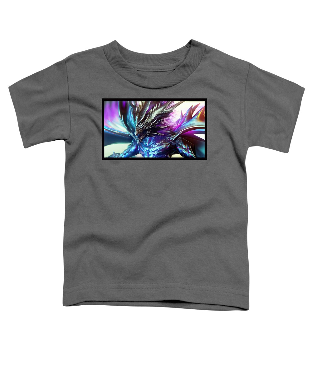 Dragon Toddler T-Shirt featuring the digital art Immortal Dragon Closeup by Shawn Dall