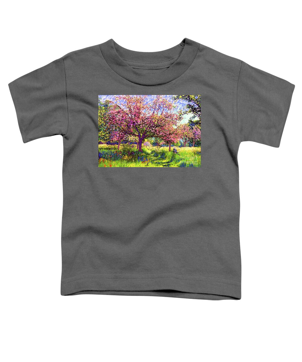 Floral Toddler T-Shirt featuring the painting In Love with Spring, Blossom Trees by Jane Small