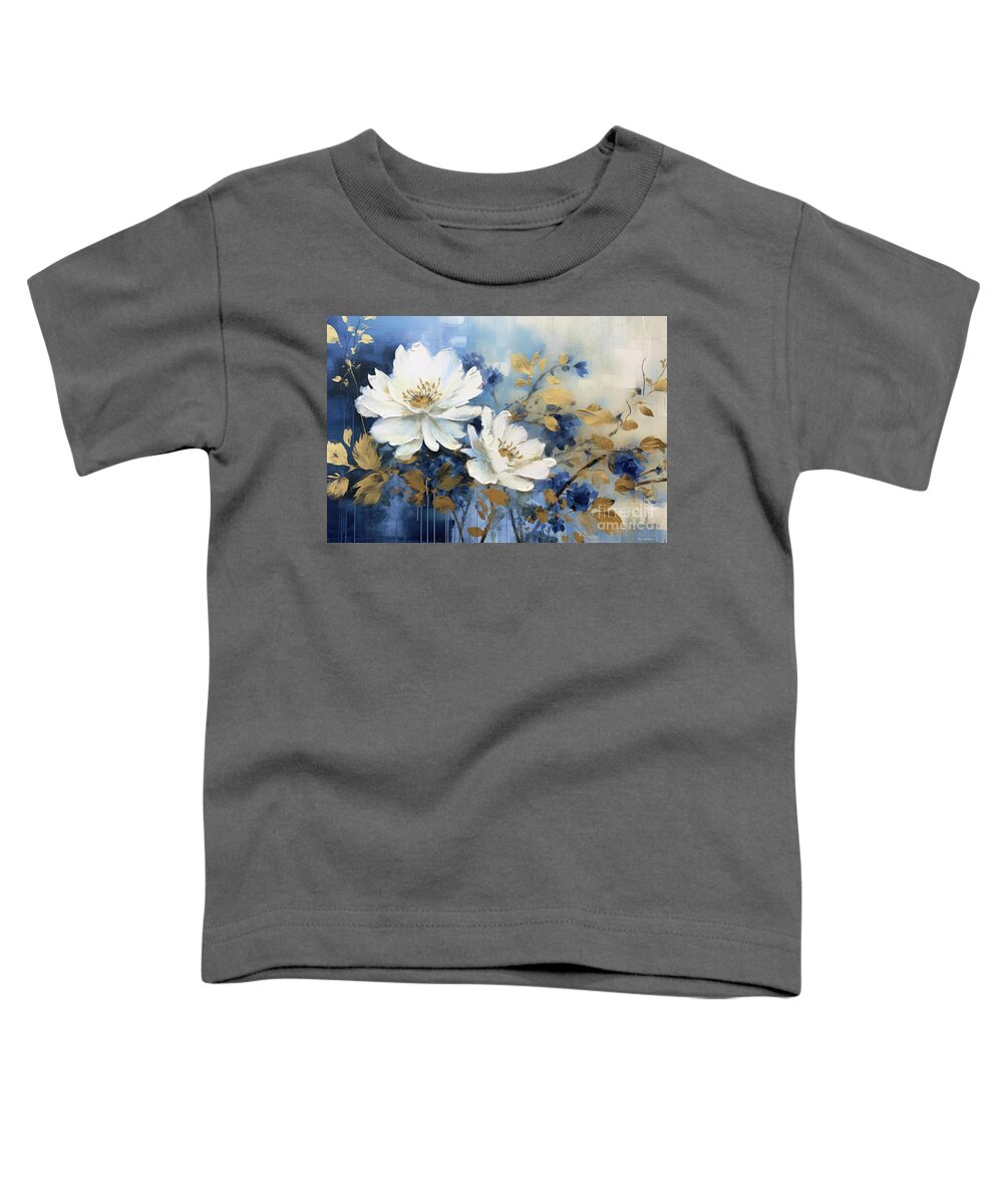 Flowers Toddler T-Shirt featuring the painting Indigo Morning by Tina LeCour