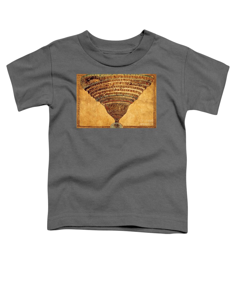 Botticelli Inferno Map Of Hell Toddler T-Shirt featuring the painting Inferno by Sandro Botticelli