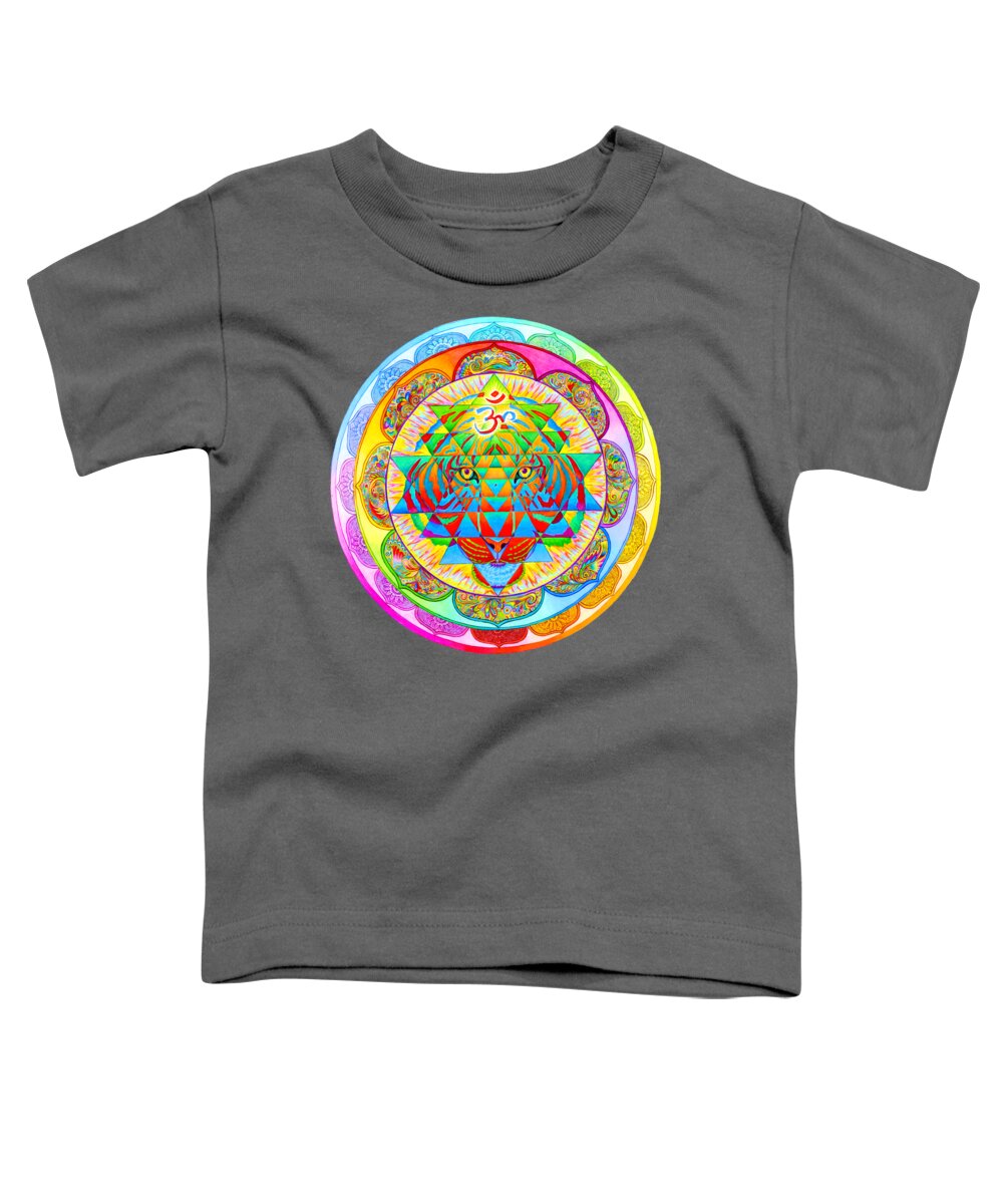 Psychedelic Toddler T-Shirt featuring the drawing Inner Strength by Rebecca Wang