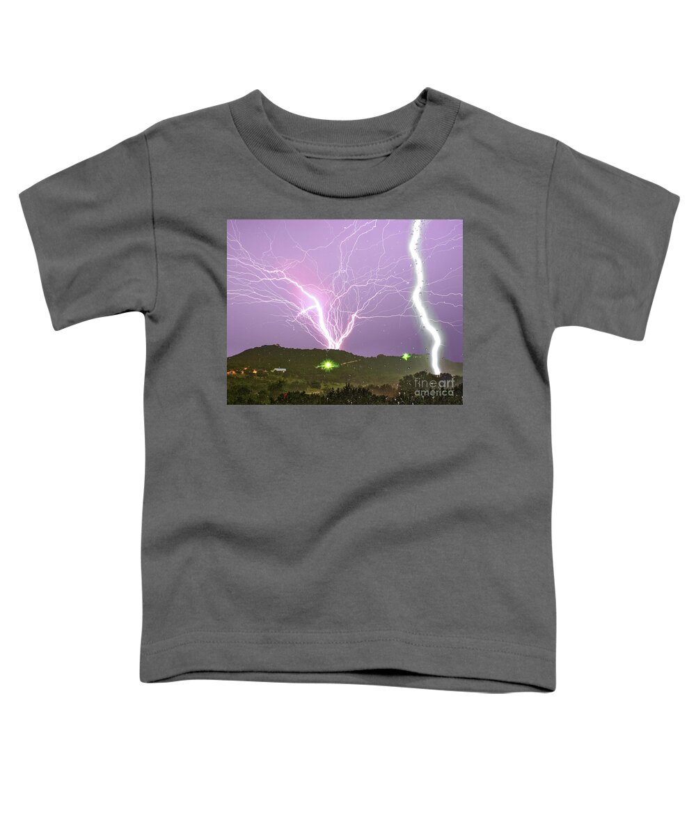 Insane Toddler T-Shirt featuring the photograph Insane Tower Lightning by Michael Tidwell