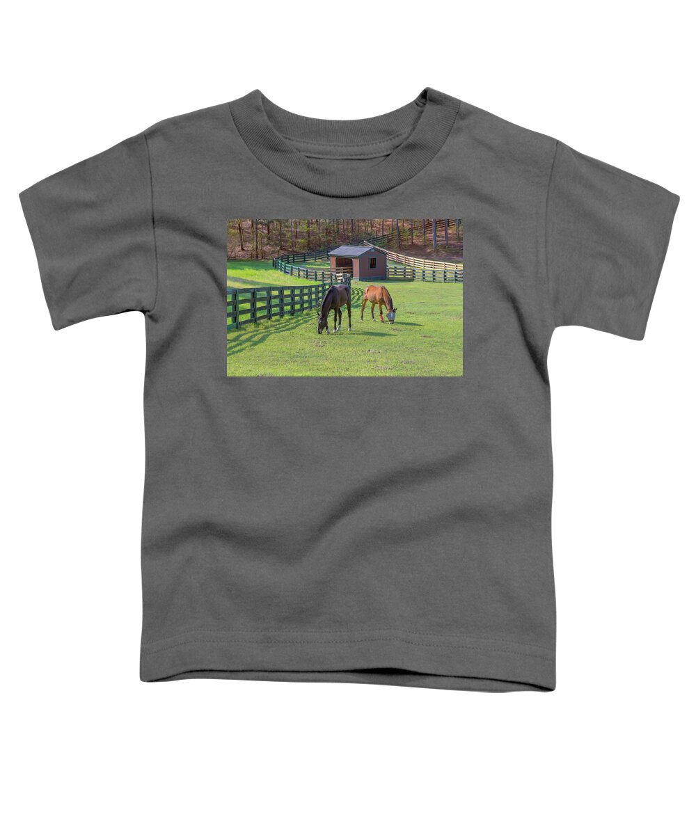 Aiken Toddler T-Shirt featuring the photograph Inseparable Horses by Steve Rich